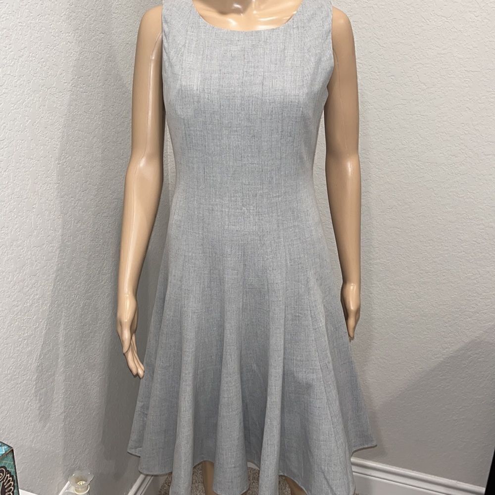 Calvin Klein A-line grey sultry body skimming dress, well made and maintained.